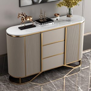 White-Buffet-Faux-Marble-Top-Modern-Sideboard